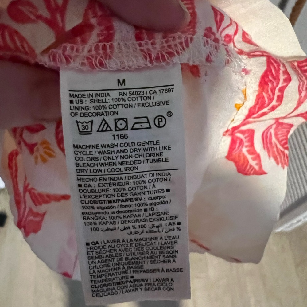Old Navy Cream Maxi Dress with Pink and Yellow/Orange Leaf Print - Picture 7 of 8